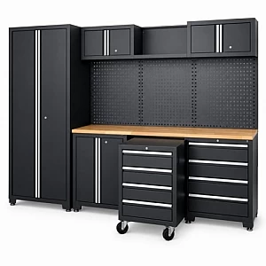 Professional workbench set with mobile cabinet for workshops, garages, and auto services, 13 pcs.