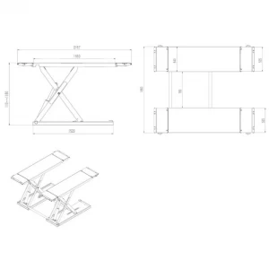 BD-S3 mobilais vidējais šķērveida pacēlājs, pacelšanas augstums 1300 mm