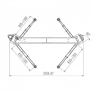 Two-post asymmetric lift with 2+3-stage arms, BD-4000AL Pro