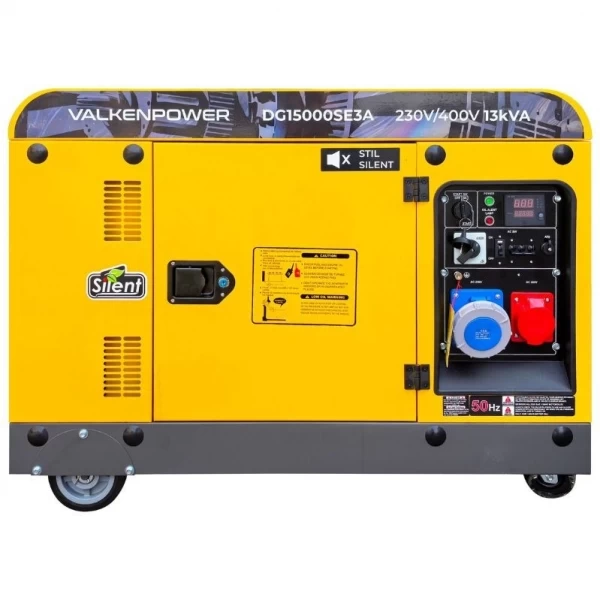 Valkenpower 10.5 kW portable diesel generator with a sound-insulated enclosure