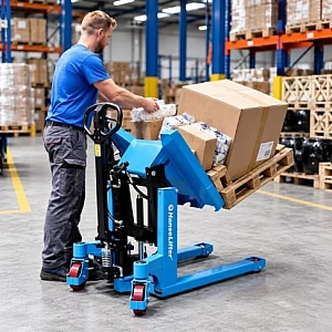 Container lifter with 90° tilt function, 1-metric-ton HanseLifter BHN1t