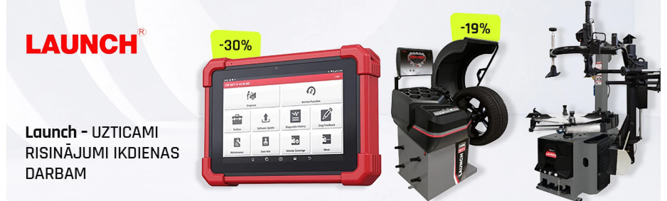 Launch diagnostic and tyre service equipment