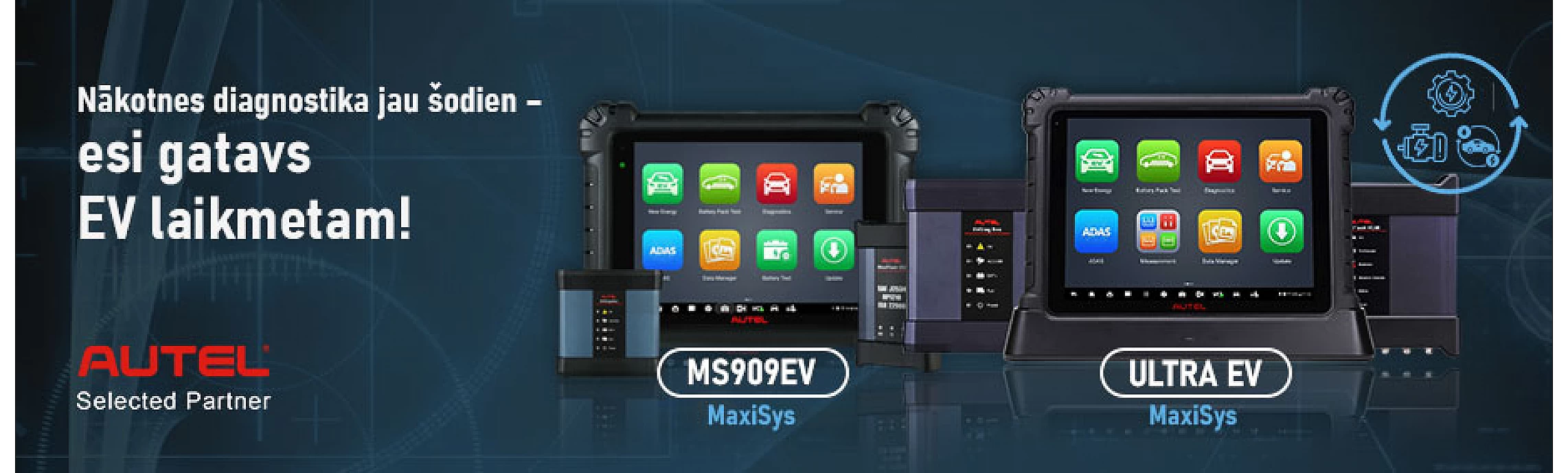 Autel MaxiEV and Ultra EV diagnostic equipment for electric vehicles