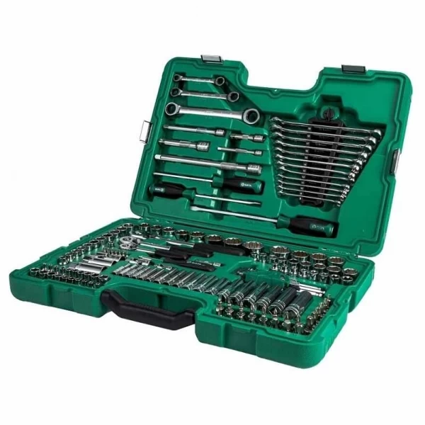 1/4" + 3/8" + 1/2" uzgriežņu atslēgu un galatslēgu komplekts, 150 gab.
