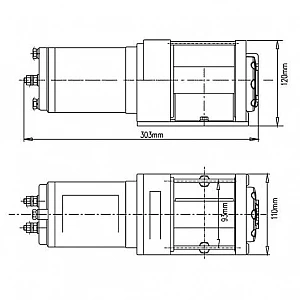 Electric Pulling Winch, 12 V, 1134 kg