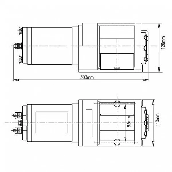 Electric Pulling Winch, 12 V, 1134 kg