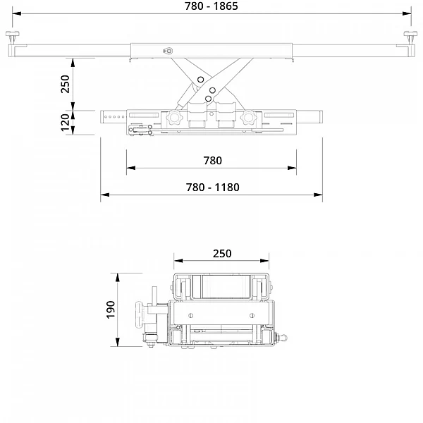 Пневмогидравлический подъемник оси AC Hydraulic SD20PHL-W 2.0т