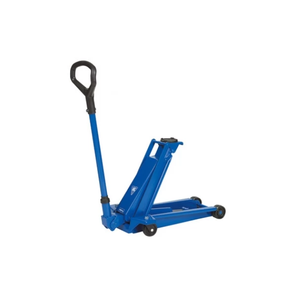 Zema profila hidrauliskais domkrats ar riteņiem AC Hydraulic D20, 2 t, 80–495 mm