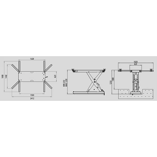 Mid-rise scissor lift for body painting work PrepLift