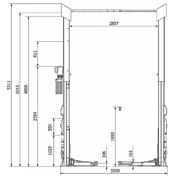 Two-post lift ATH-Comfort 2.55XL