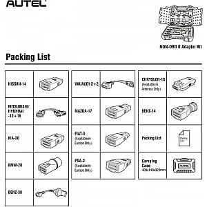 Диагностический комплект разъемов, Autel OBD1