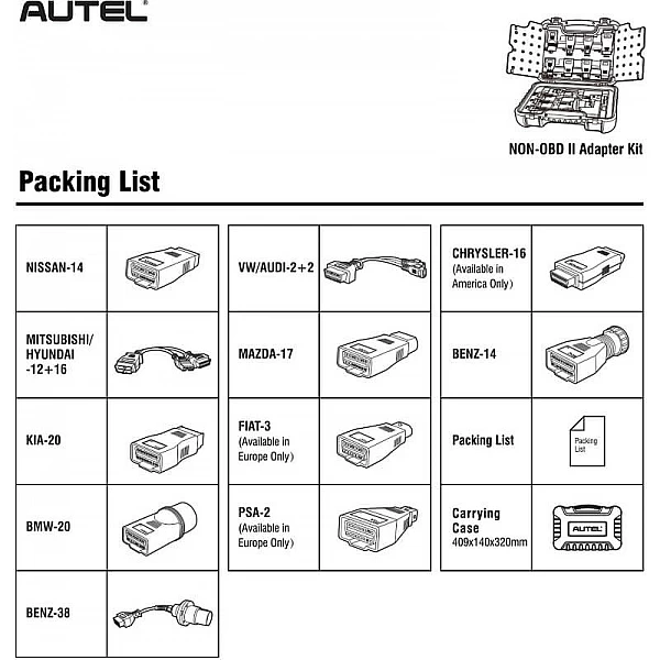 Диагностический комплект разъемов, Autel OBD1