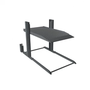 Freestanding two-post parking lift for heated floors