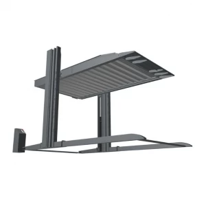 Freestanding two-post parking lift for heated floors