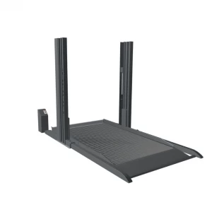 Freestanding two-post parking lift for heated floors
