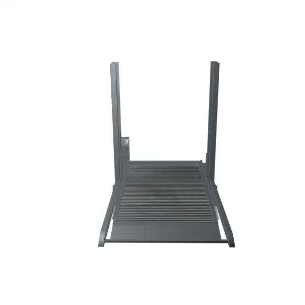 Freestanding two-post parking lift for heated floors