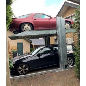 Freestanding two-post parking lift for heated floors