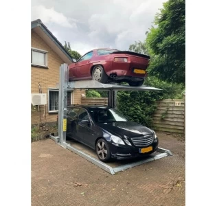 Freestanding two-post parking lift for heated floors