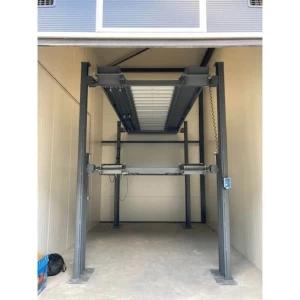 Four-post parking lift for three cars