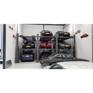 Four-post parking lift for three cars