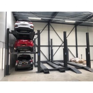 Four-post parking lift for three cars