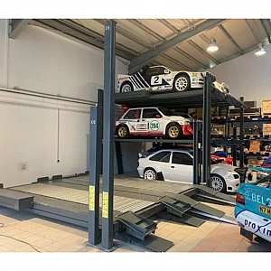 Four-post parking lift for six cars