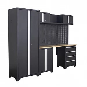 Professional workbench set with mobile cabinet for workshops, garages, and auto services, 13 pcs.