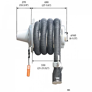 Electric exhaust extraction hose reel PRO ECAS-003-100 Castex