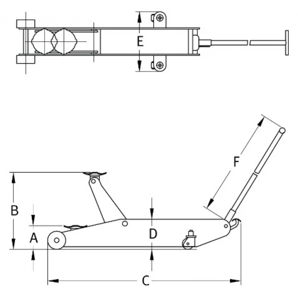 Pneimatiskais domkrats A10T-HC