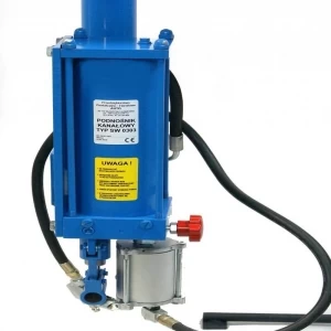 Straight pneumatic-hydraulic pit lift for vehicle repairs, 12 t