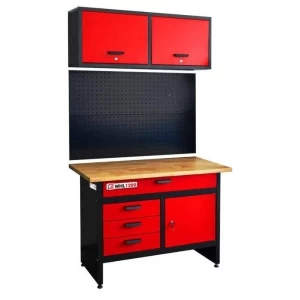 Верстак с настенным шкафом и перфорированными панелями Holzmann WHL1200