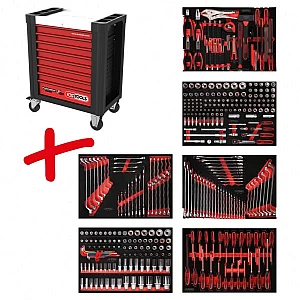 Performanceplus P10 tool trolley set with 366 tools, 6 drawers KS Tools