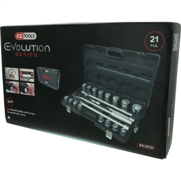 Sešstūra muciņu komplekts 3/4, 21 gab., KS Tools