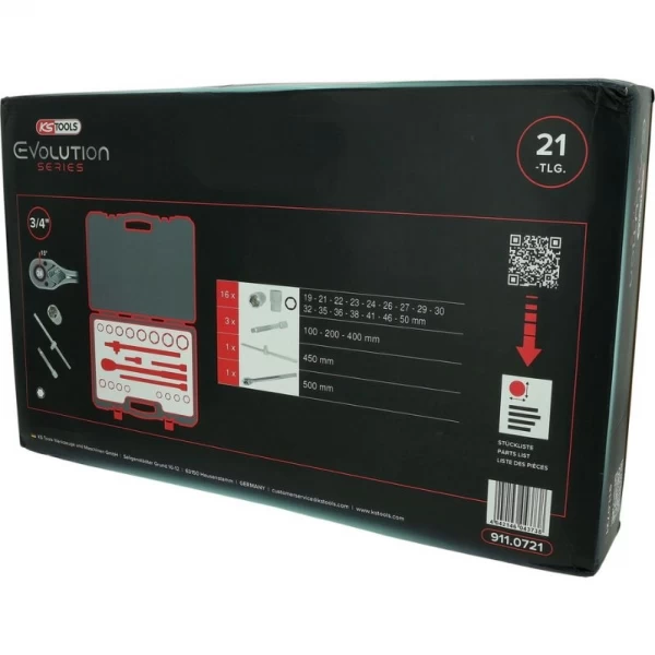 Sešstūra muciņu komplekts 3/4, 21 gab., KS Tools