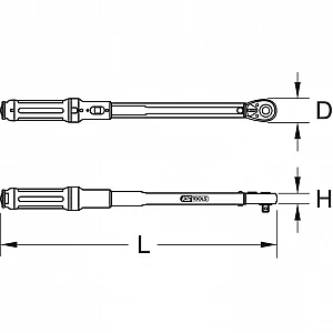 1/2 Динамометрический ключ с трещоткой 20–200 Нм INFINITOOL KS Tools