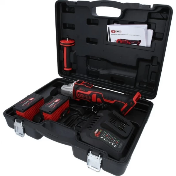 Akumulatora leņķa slīpmašīnas komplekts, 4 daļas eMONSTER KS Tools