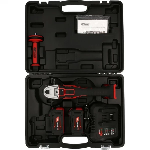 Akumulatora leņķa slīpmašīnas komplekts, 4 daļas eMONSTER KS Tools