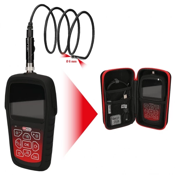 HD endoskopa komplekts KS Tools Ø 6,0 mm 0° un 90° HD priekšējās kameras zonde