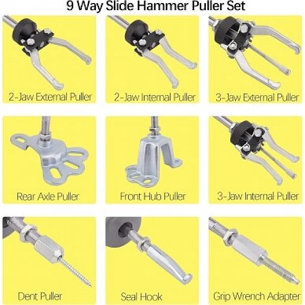 Slide Hammer with Accessories, 9 pcs.