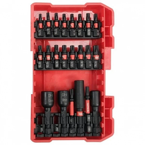 1/4 triecienskrūvju maināmo uzgaļu komplekts, plakans, PZ, PH, TORX, 54 gab.