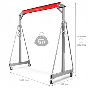 Передвижной козловой кран, 2 т, MW Tools