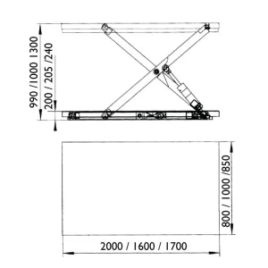 Электрогидравлический грузоподъемный стол 1000 кг, NH Handling HIW