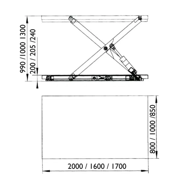 Электрогидравлический грузоподъемный стол 1000 кг, NH Handling HIW
