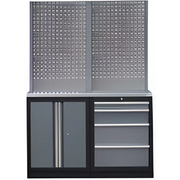 Стационарный верстак с двумя шкафами Black Panel