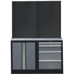 Стационарный верстак с двумя шкафами Black Panel
