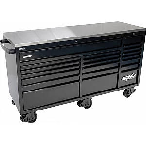 Mobile workbench with 21 drawers and steel workbench SP Tools USA Sumo series