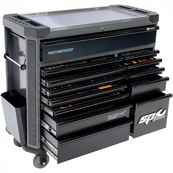 Tool trolley with 13 drawers and 411 tools SP Tools Tech Series