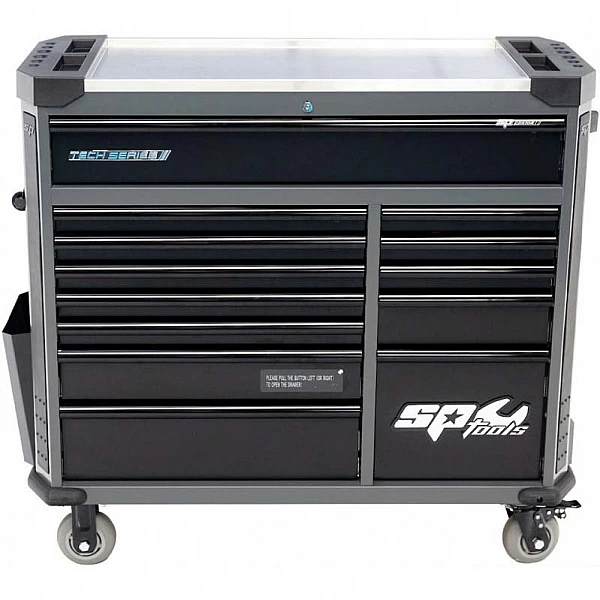 Tool trolley with 13 drawers and 411 tools SP Tools Tech Series