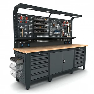 Workbench with fixed cabinets Bullram Valkenpower