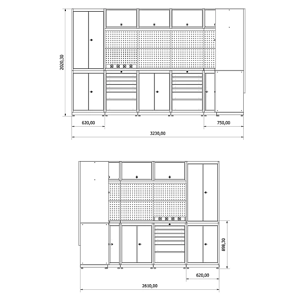 Modular workbench set Valkenpower Series J